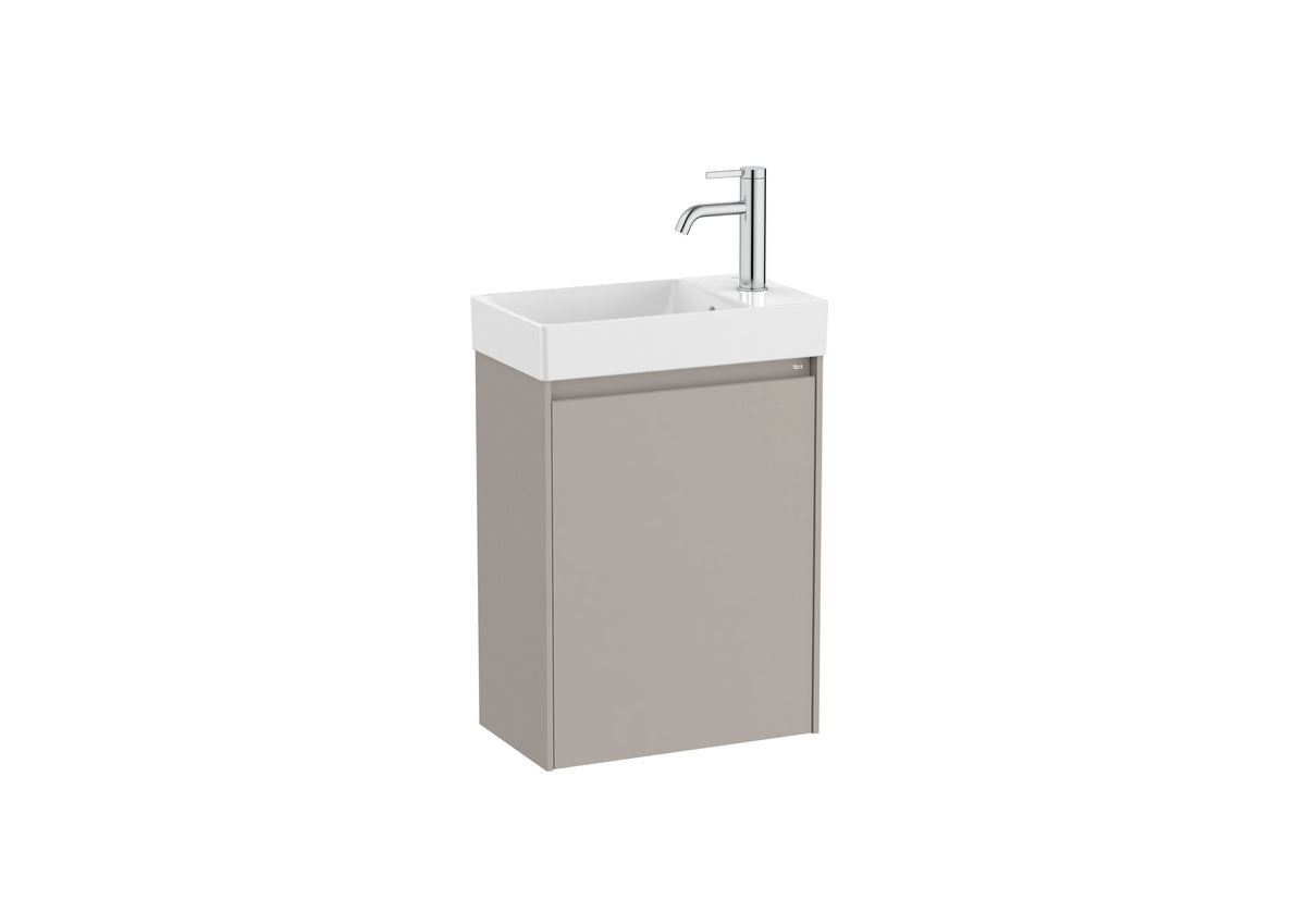 Roca Ona 450mm Compact Wall-Hung Vanity Unit with One Door & RH Basin