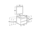 Roca Ona Unik 650mm Two Drawer Vanity Unit & Basin – 5 Colour Options