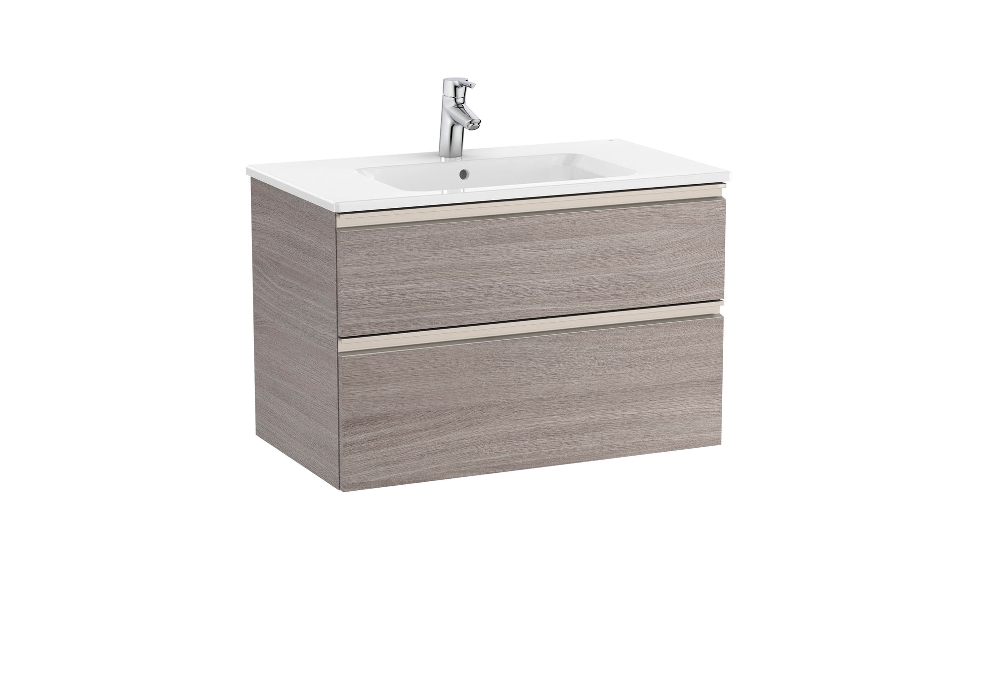 Roca The Gap 800mm Wall-Hung 2 Drawer Vanity Unit with Basin & Waste