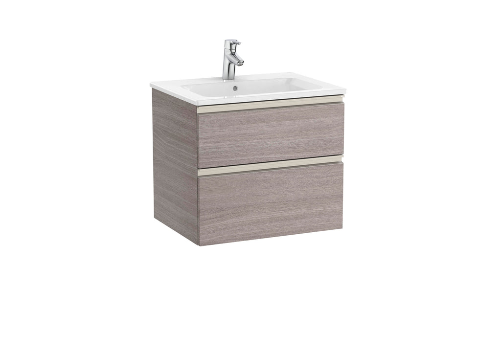 Roca The Gap 550mm Wall-Hung 2 Drawer Vanity Unit with Basin & Waste
