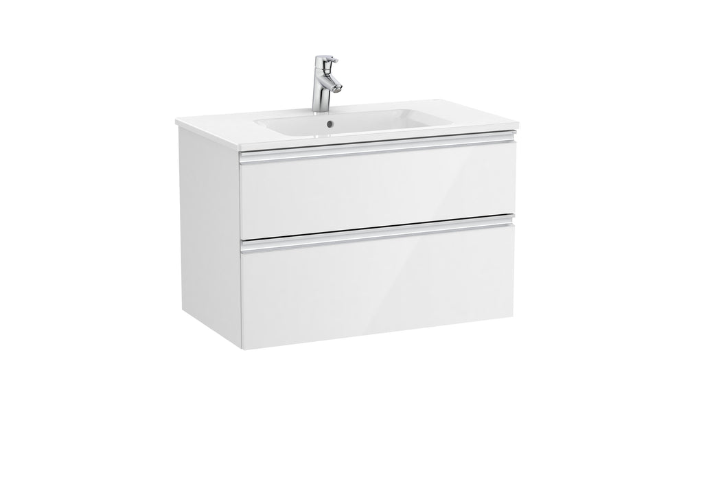 Roca The Gap 800mm Wall-Hung 2 Drawer Vanity Unit with Basin & Waste