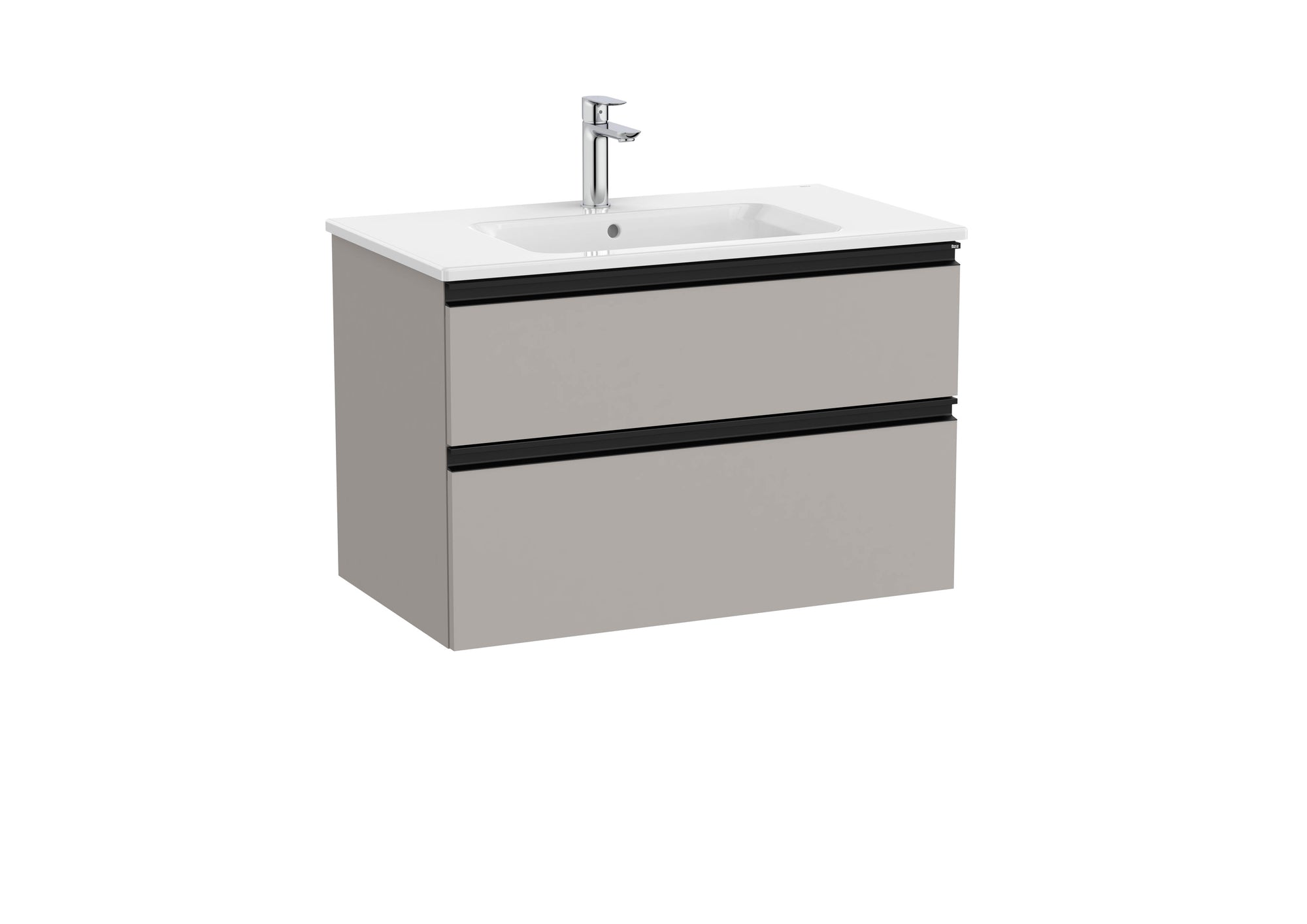 Roca The Gap 800mm Wall-Hung 2 Drawer Vanity Unit with Basin & Waste