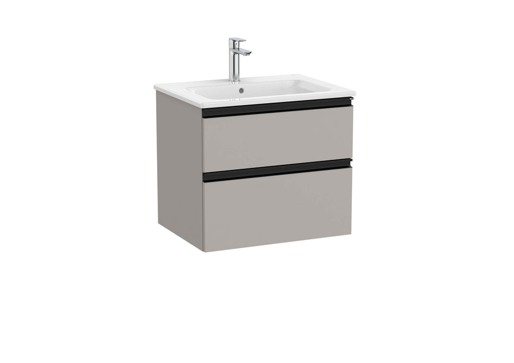 Roca The Gap 600mm Wall-Hung 2 Drawer Vanity Unit with Basin & Waste