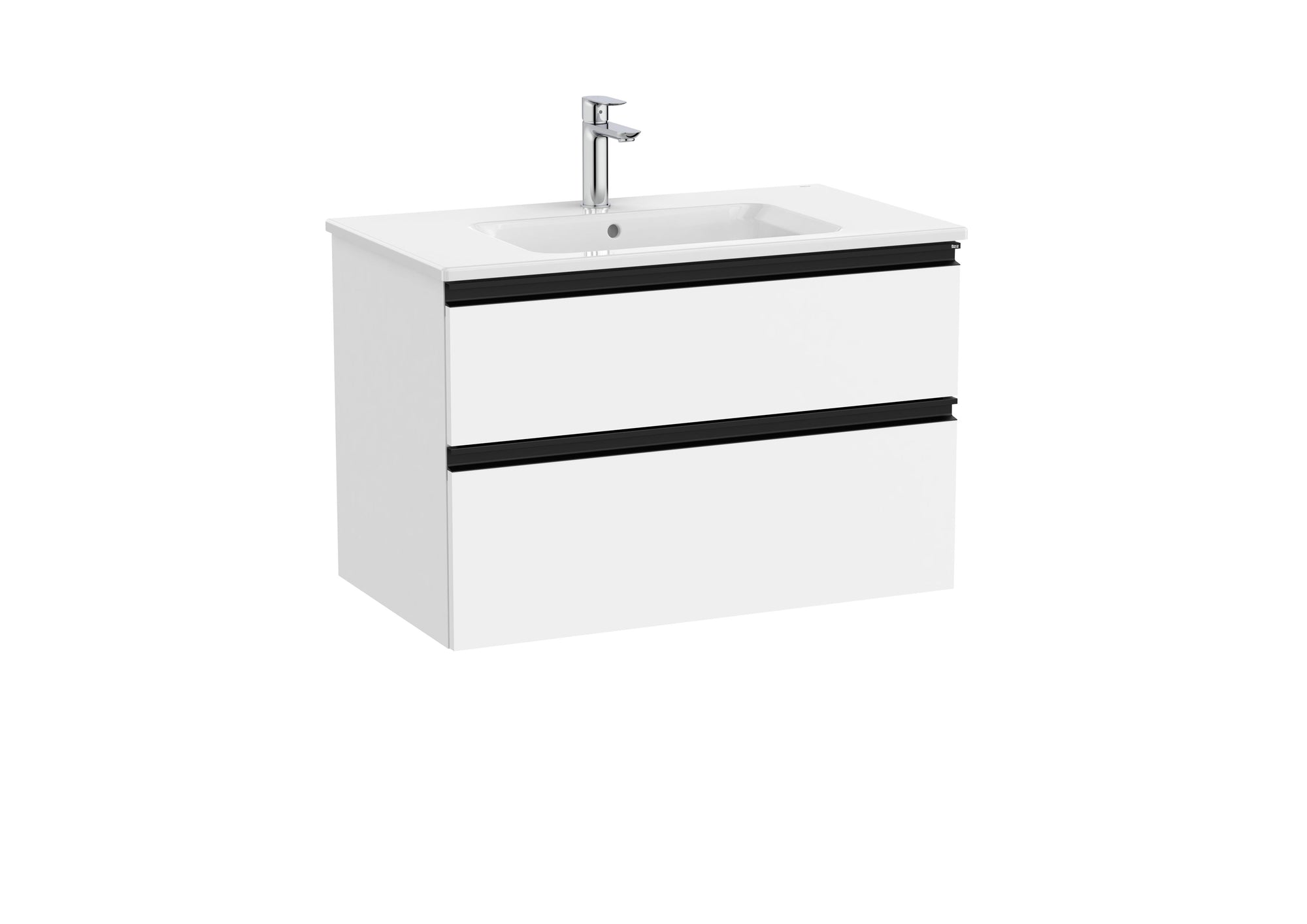 Roca The Gap 800mm Wall-Hung 2 Drawer Vanity Unit with Basin & Waste
