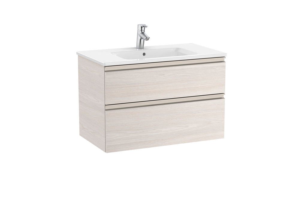 Roca The Gap 800mm Wall-Hung 2 Drawer Vanity Unit with Basin & Waste