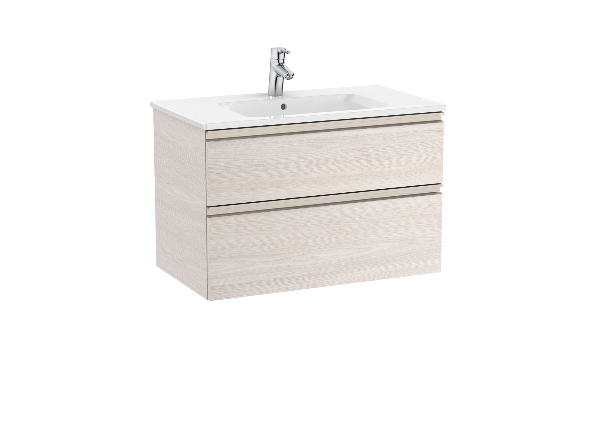 Roca The Gap 800mm Wall-Hung 2 Drawer Vanity Unit with Basin & Waste
