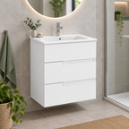 Roca Victoria-N 600mm 3 Drawer Wall-Hung Vanity Unit with Basin