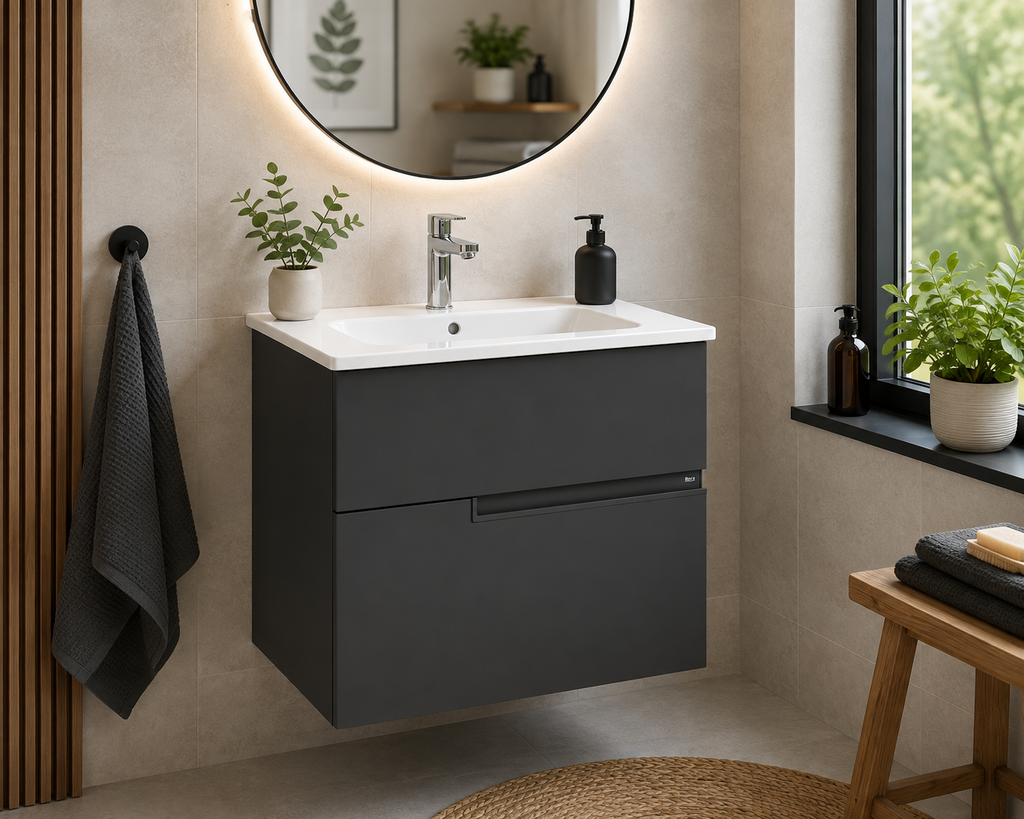 Roca Victoria-N 600mm 2 Drawer Wall-Hung Vanity Unit with Basin