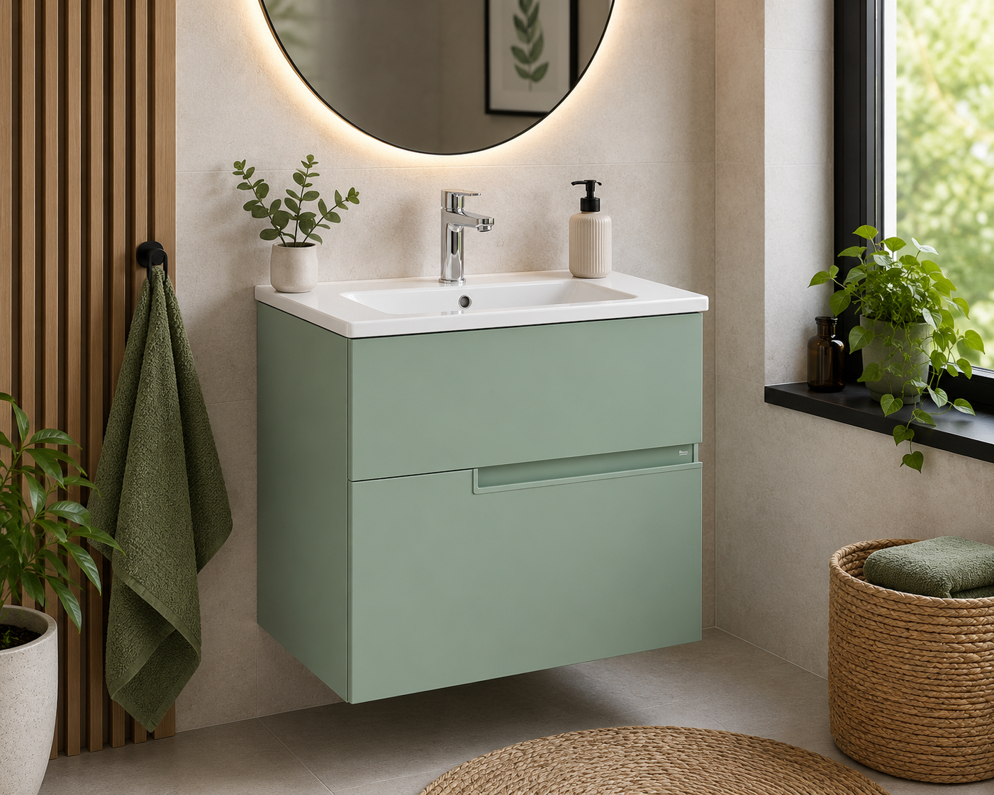 Roca Victoria-N 600mm 2 Drawer Wall-Hung Vanity Unit with Basin
