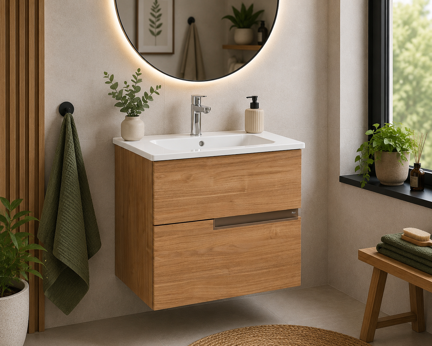 Roca Victoria-N 600mm 2 Drawer Wall-Hung Vanity Unit with Basin