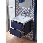Roma 60 Wall-Hung Base & Basin - Marine Blue