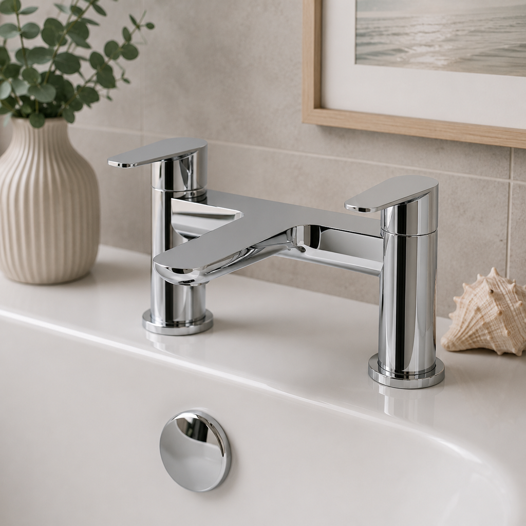 Rusthall Deck Mounted Bath Filler – Chrome, Matt Black or Matt Brushed Brass