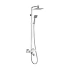 Nevada Square Extended Height Thermostatic Shower Kit with Bath Spout – Chrome