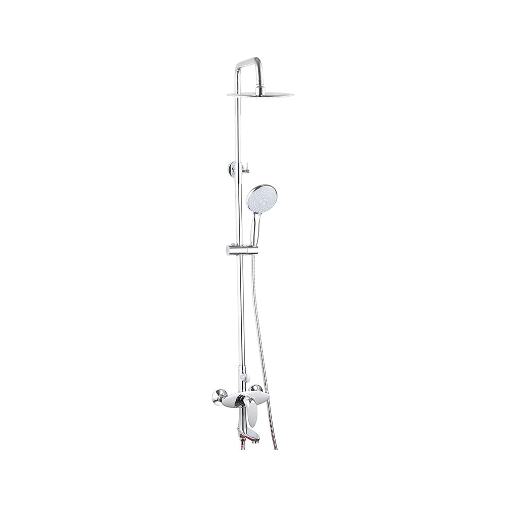 Alaska Exposed Manual Shower & Riser Kit with Bath Spout – Chrome