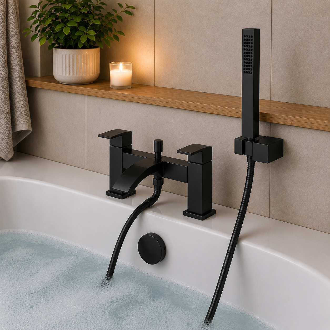 Salomon Bath Shower Mixer Tap – Chrome or Matt Black
