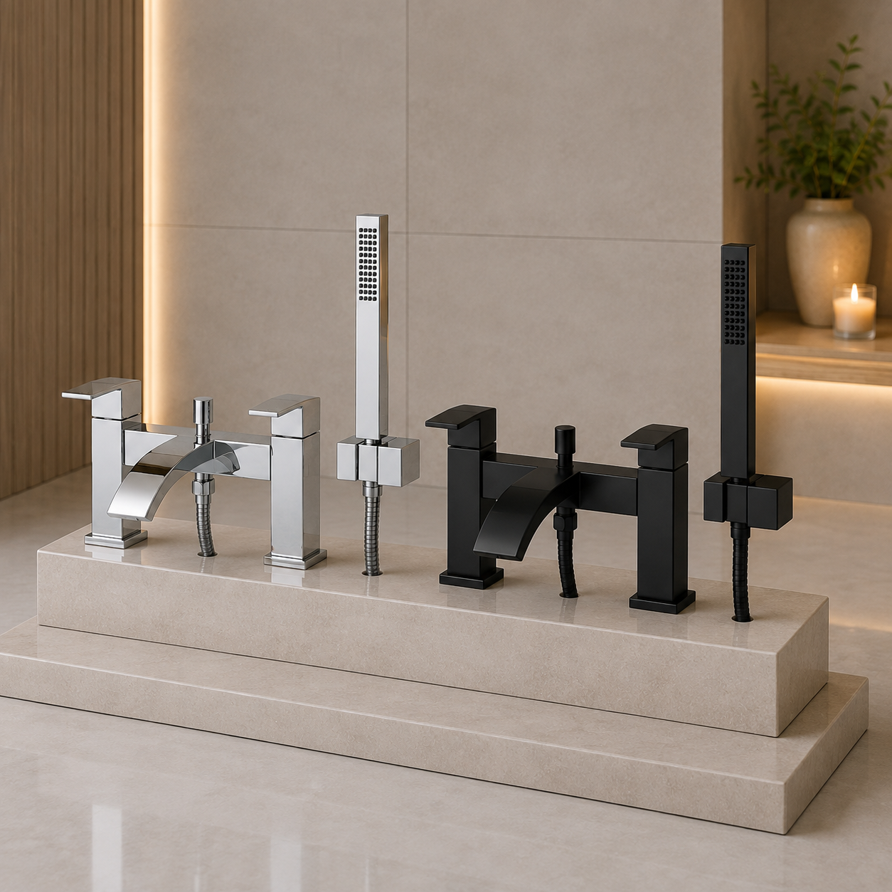 Salomon Bath Shower Mixer Tap – Chrome or Matt Black