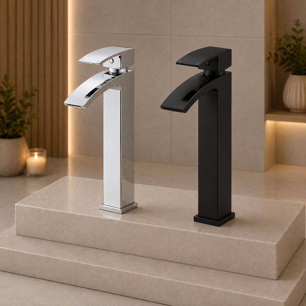 Salomon Tall Basin Mixer Tap – Chrome or Matt Black