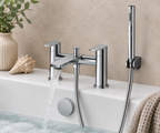 Scotney Deck Mounted Bath Shower Mixer with Handset – Chrome