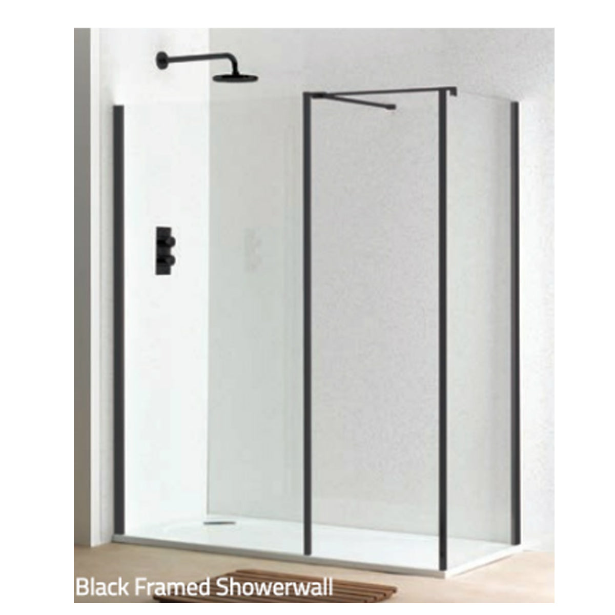 Classic Nouveau Showerwall - Silver or Matt Black