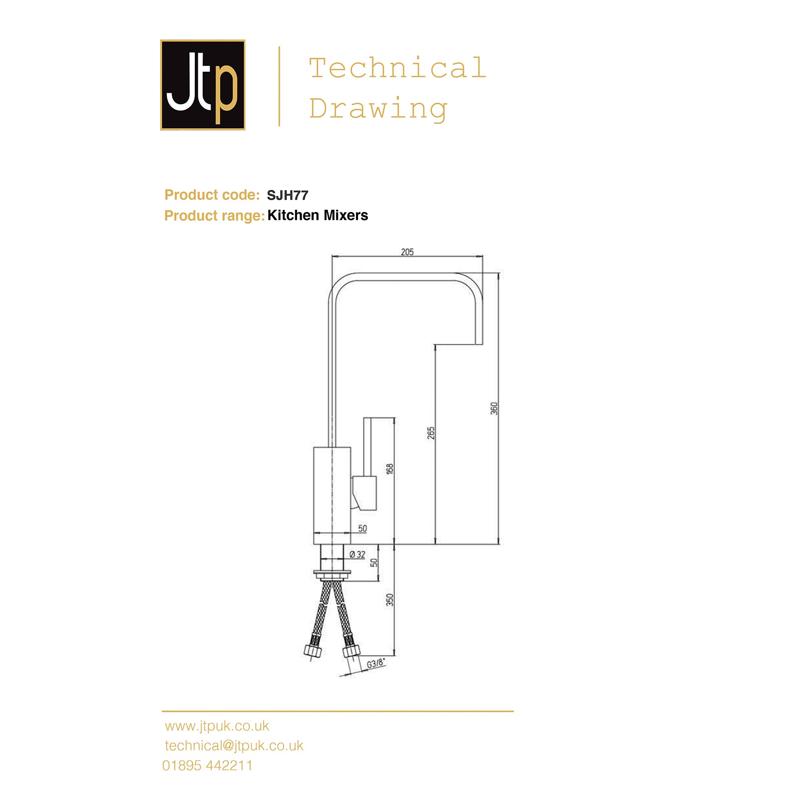 Dax Single Lever Kitchen Sink Mixer