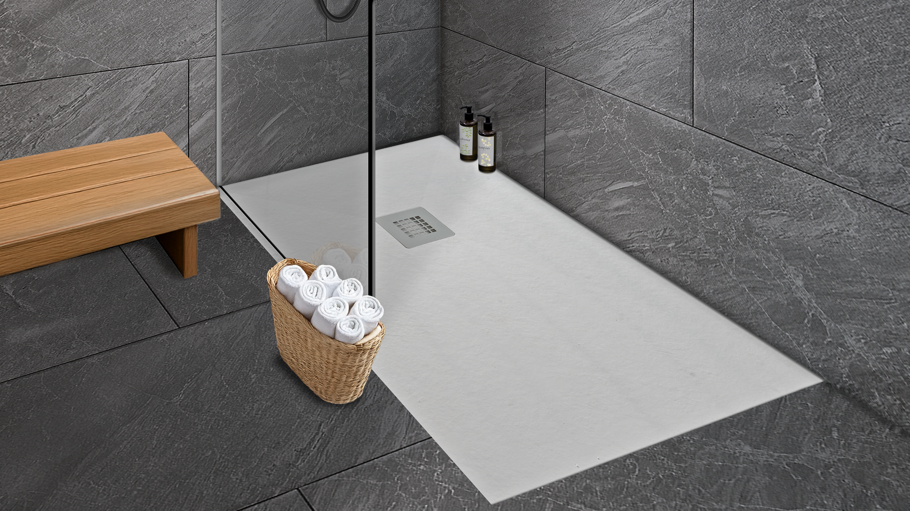 SlateForme White Rectangular Shower Tray – 25 Sizes