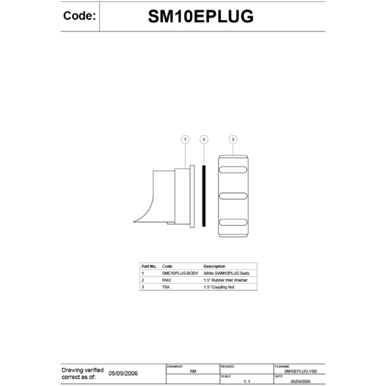 60mm Seal Extended Body Bath Trap