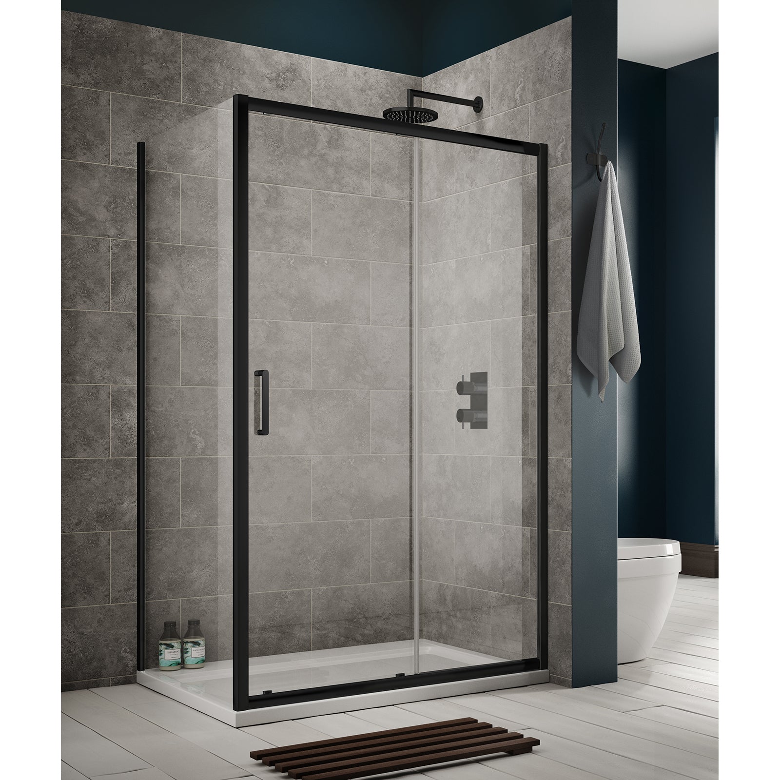 Sommer 8 Sliding Door - 1400mm - Matt Black