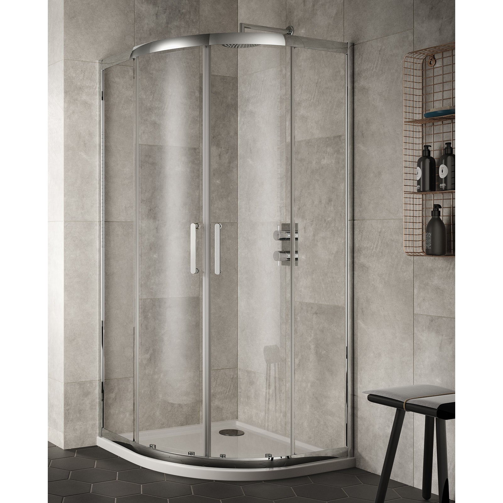 Sommer 8 Quadrant Double Sliding Door - 900mm