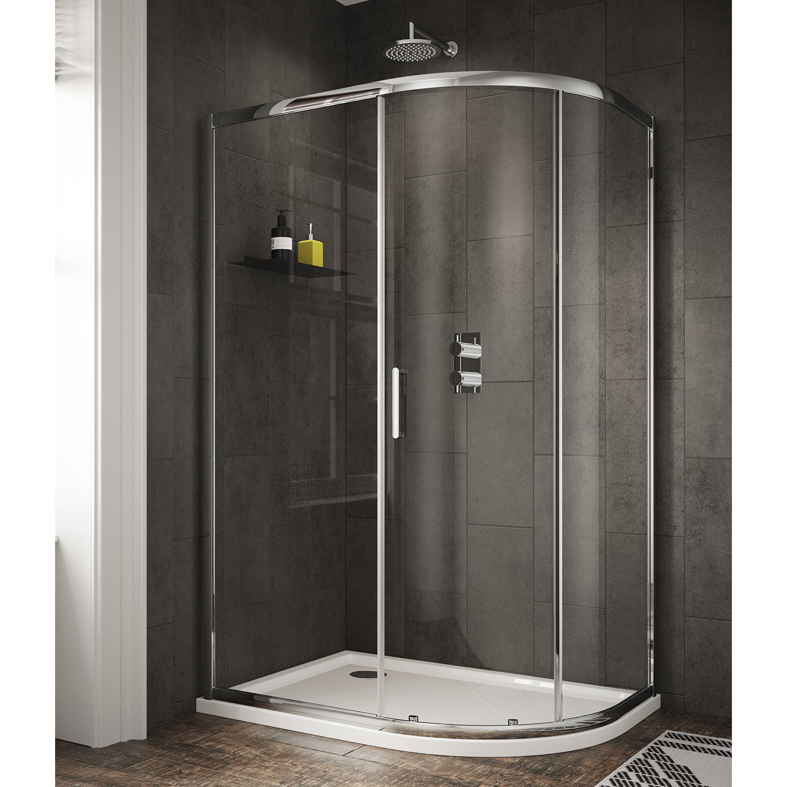 Sommer 6 Offset Quadrant Single Sliding Door - 1200 x 900mm