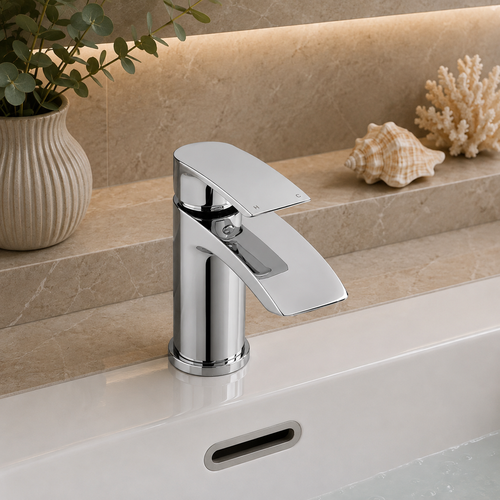 Speldhurst Basin Mixer Tap with Click-Clack Waste – Chrome, Matt Black or Matt Brushed Brass