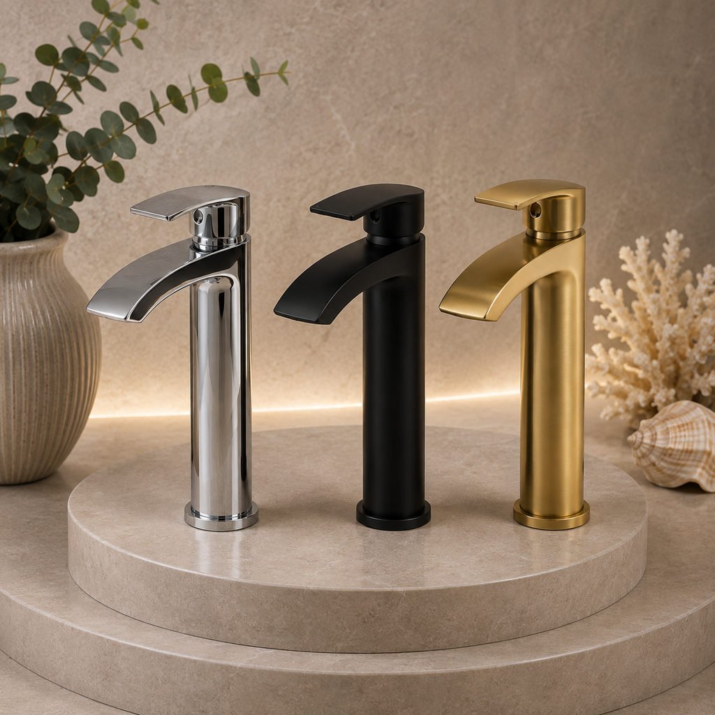 Speldhurst Tall Basin Mixer Tap – Chrome, Matt Black or Matt Brushed Brass