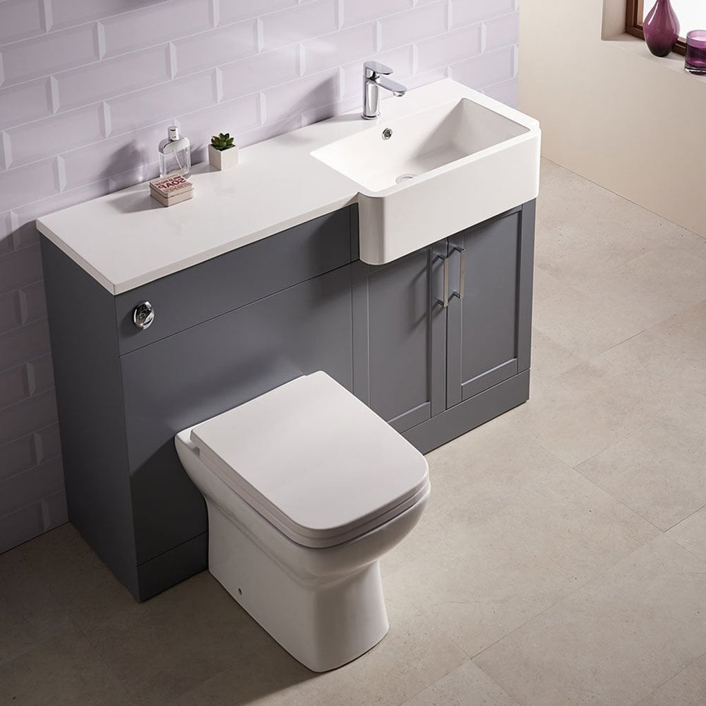 Stamford 1200mm 1-Piece Basin Combination - Platinum Grey