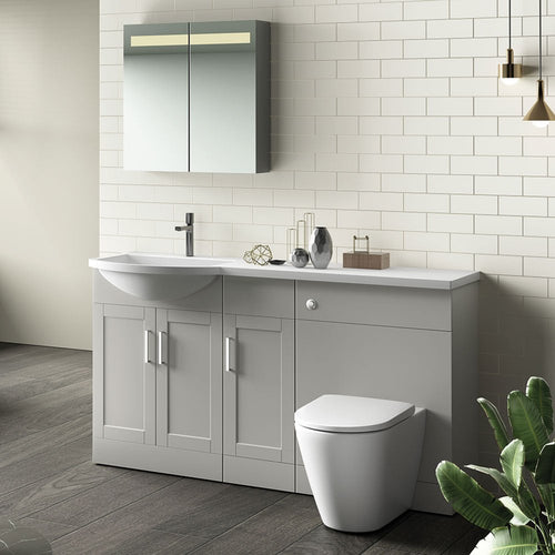 Stamford 1500mm 1-Piece Basin Combination - Pearl Grey