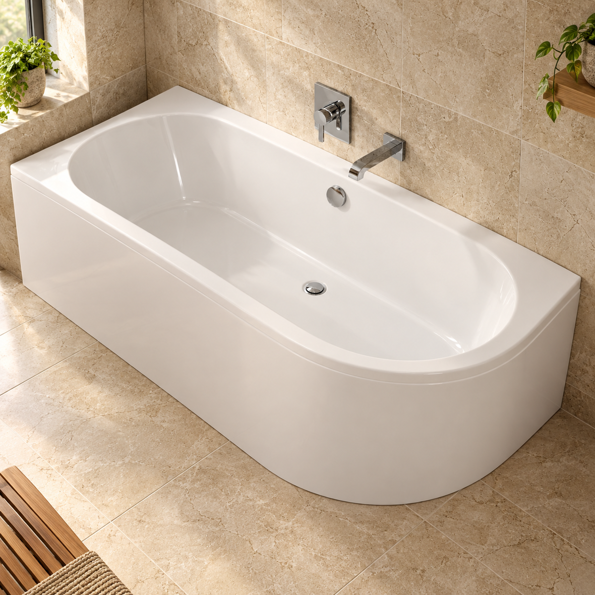 Carron Status Double Ended Carronite Bath – Size & Hand Options