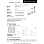 Hudson Reed Tec Lever 4 Tap Hole Bath Mixer with Swivel Spout