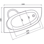 Tennessee 1500 x 1000mm Corner Bath - LH