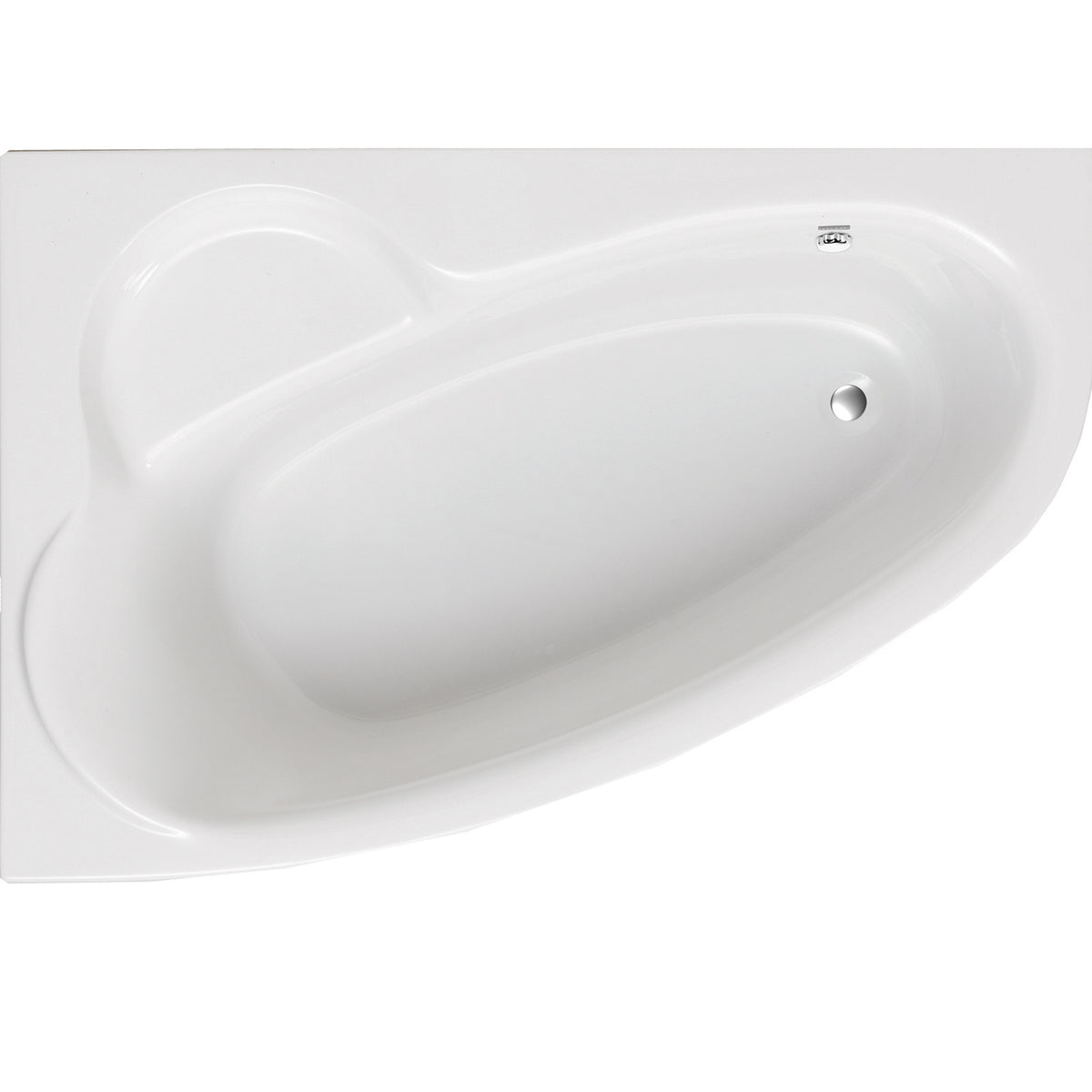 Overhead view of the Tennessee left-hand bath showing its sculpted interior and end waste