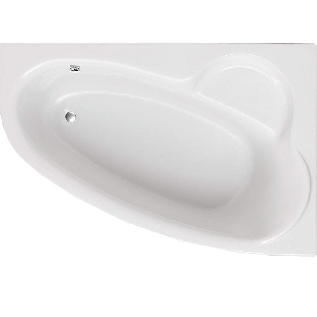 Overhead view of the Tennessee right-hand bath showing its sculpted interior and end waste