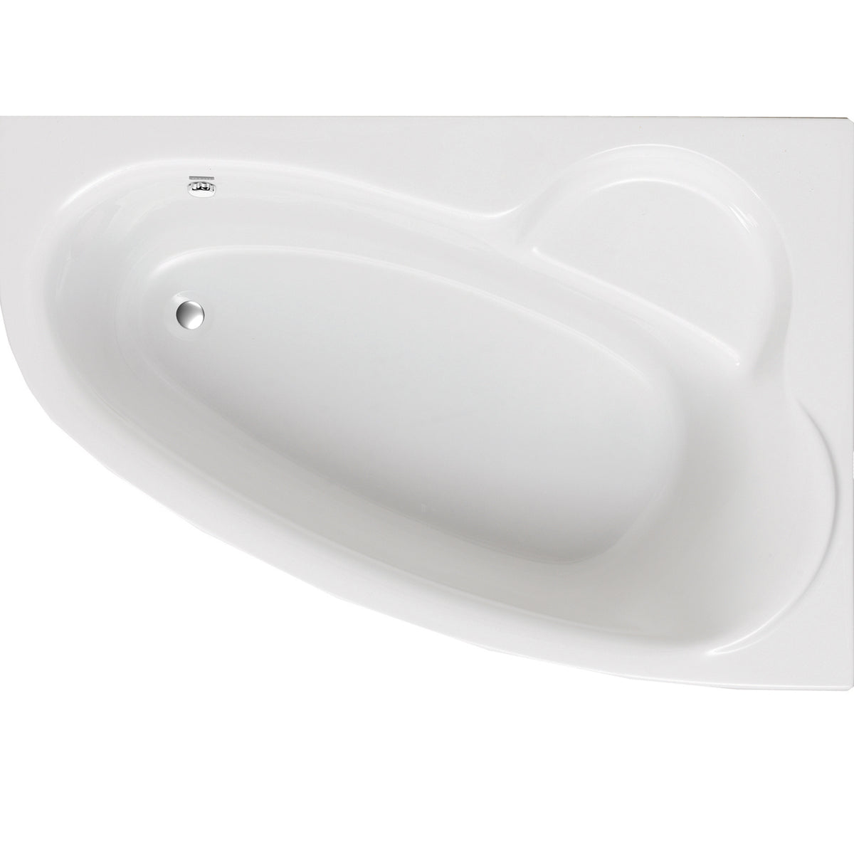Overhead view of the Tennessee right-hand bath showing its sculpted interior and end waste