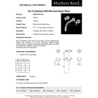 Hudson Reed Tec Crosshead Wall Mounted Basin Mixer