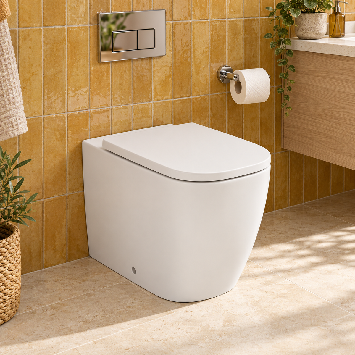Tima Rimless Back to Wall Toilet with Soft Close Seat