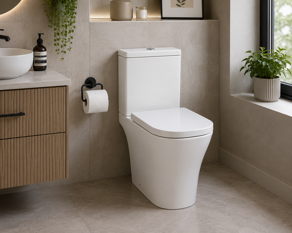 Toronto Rimless Close Coupled Pan with Tornado Flush & Soft Close Seat
