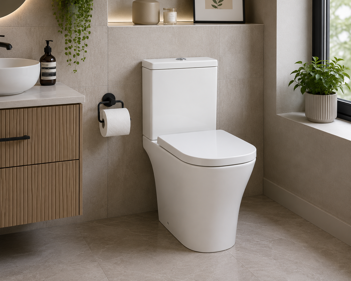 Toronto Rimless Close Coupled Pan with Tornado Flush & Soft Close Seat