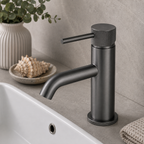 Tudeley Basin Mixer Tap with Knurled Handle & Waste – 5 Finishes