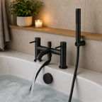 Tudeley Deck Mounted Bath Shower Mixer with Knurled Handles – 5 Finishes