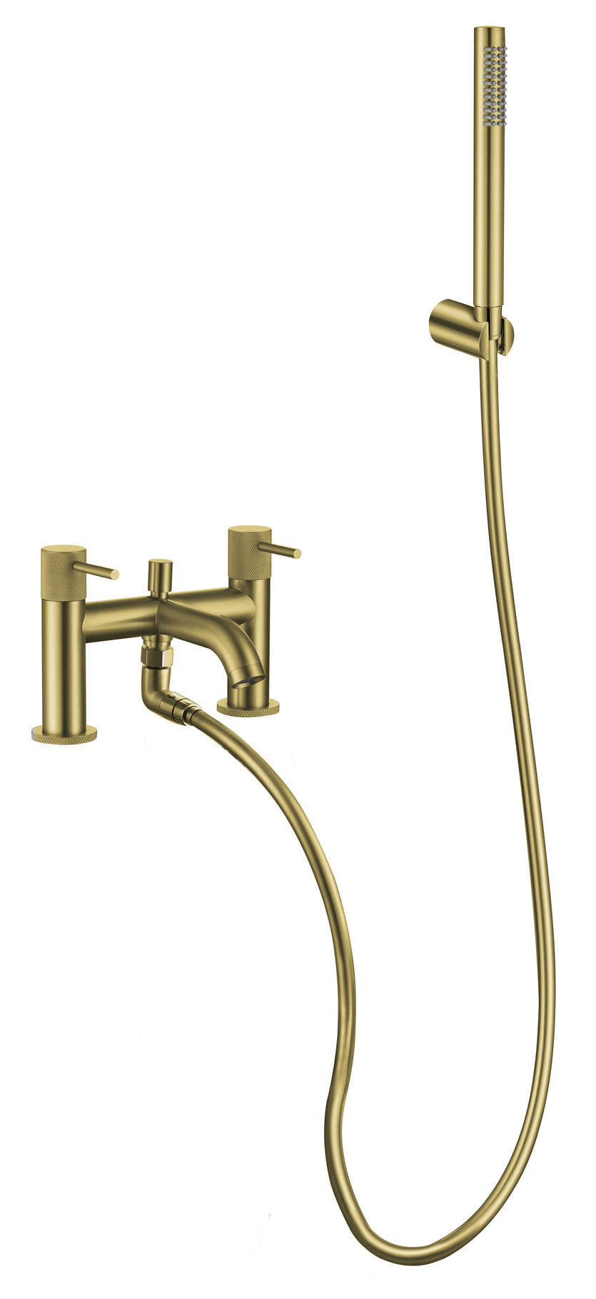 Tudeley Deck Mounted Bath Shower Mixer with Knurled Handles – 5 Finishes