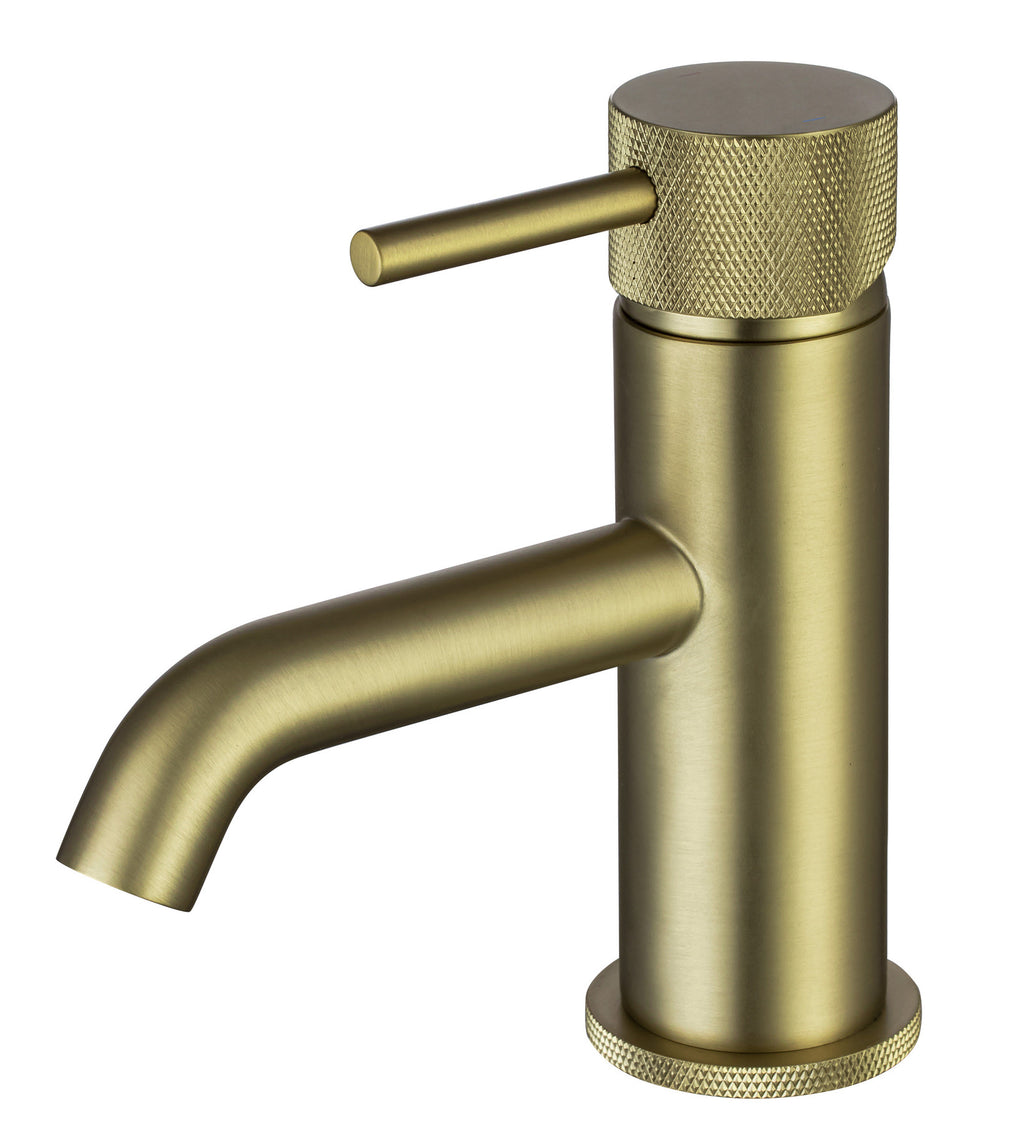 Tudeley Mini Basin Mixer Tap with Knurled Handle & Waste – 5 Finishes