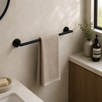 Tudeley Knurled Wall Mounted Towel Bar 614mm | Chrome, Matt Black, Gunmetal Grey & Matt Brushed Brass