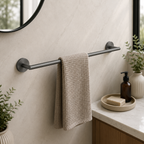 Tudeley Knurled Wall Mounted Towel Bar 614mm | Chrome, Matt Black, Gunmetal Grey & Matt Brushed Brass