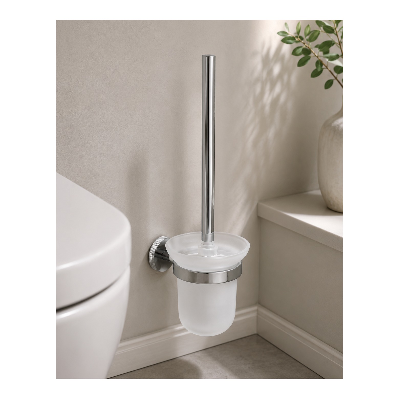Tudeley Knurled Toilet Brush & Holder – Chrome, Matt Black, Brushed Gunmetal & Brushed Brass